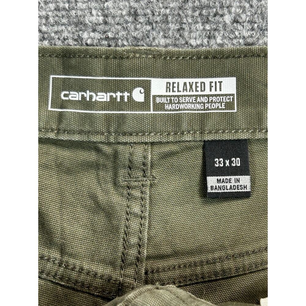Carhartt Relaxed Fit Cargo Cut Off Shorts Olive Green Men's Size 33 Canvas - Picture 3 of 6